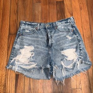 American eagle distressed mom shorts